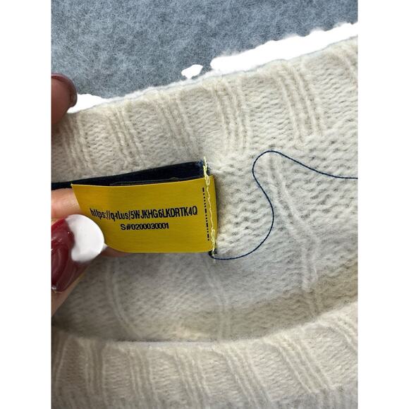 Lauren Ralph Lauren Sweater Womens Large Cream Wool Cashmere Blend Slim Fit - Picture 8 of 15